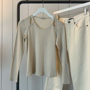 Cream Women's Top